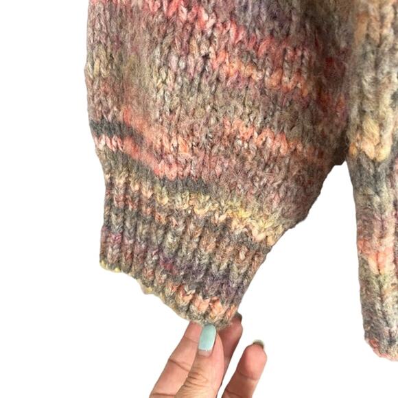 Topshop Pink Multicolor Colorful Knit Long Sleeve Wool Blend Sweater Women Sz XS - Picture 3 of 7